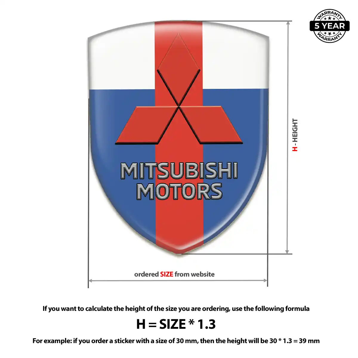 Mitsubishi 3D Gel Sticker Noble Edition
