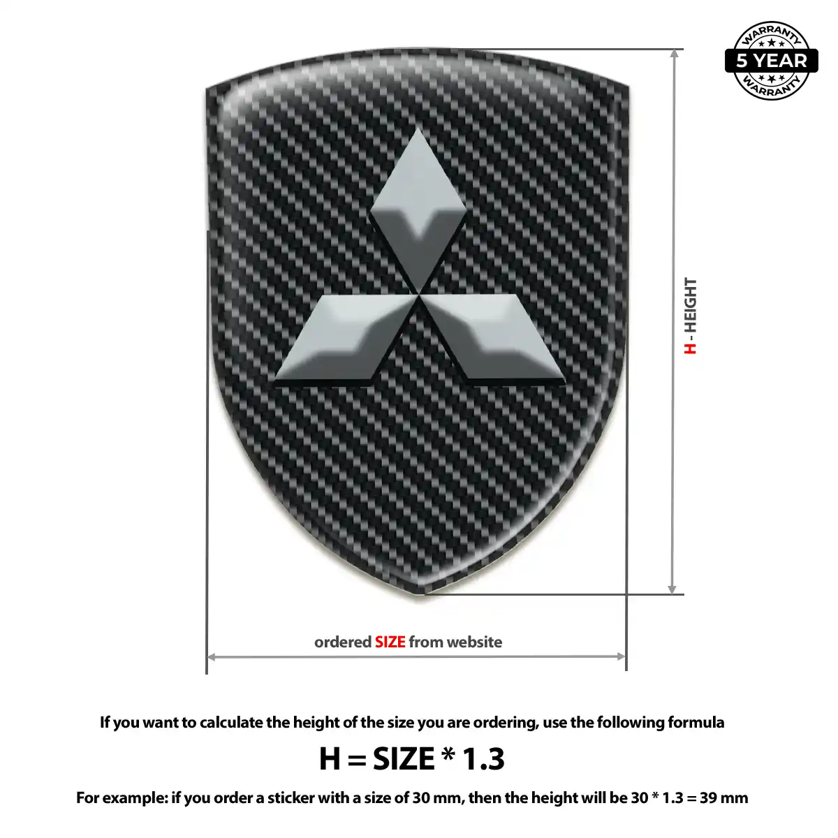 Mitsubishi 3D Gel Sticker Prime Quality