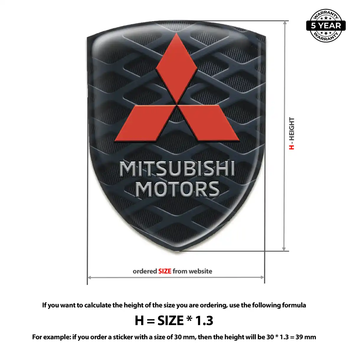 Mitsubishi 3D Gel Sticker Refined Design