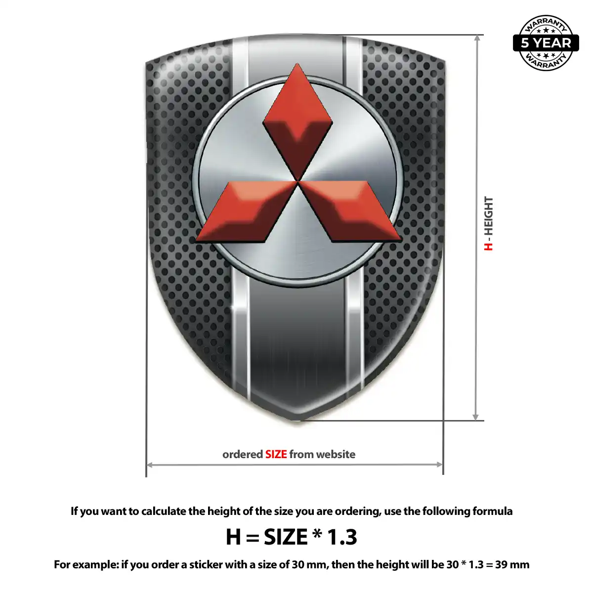 Mitsubishi 3D Gel Sticker Signature Grade