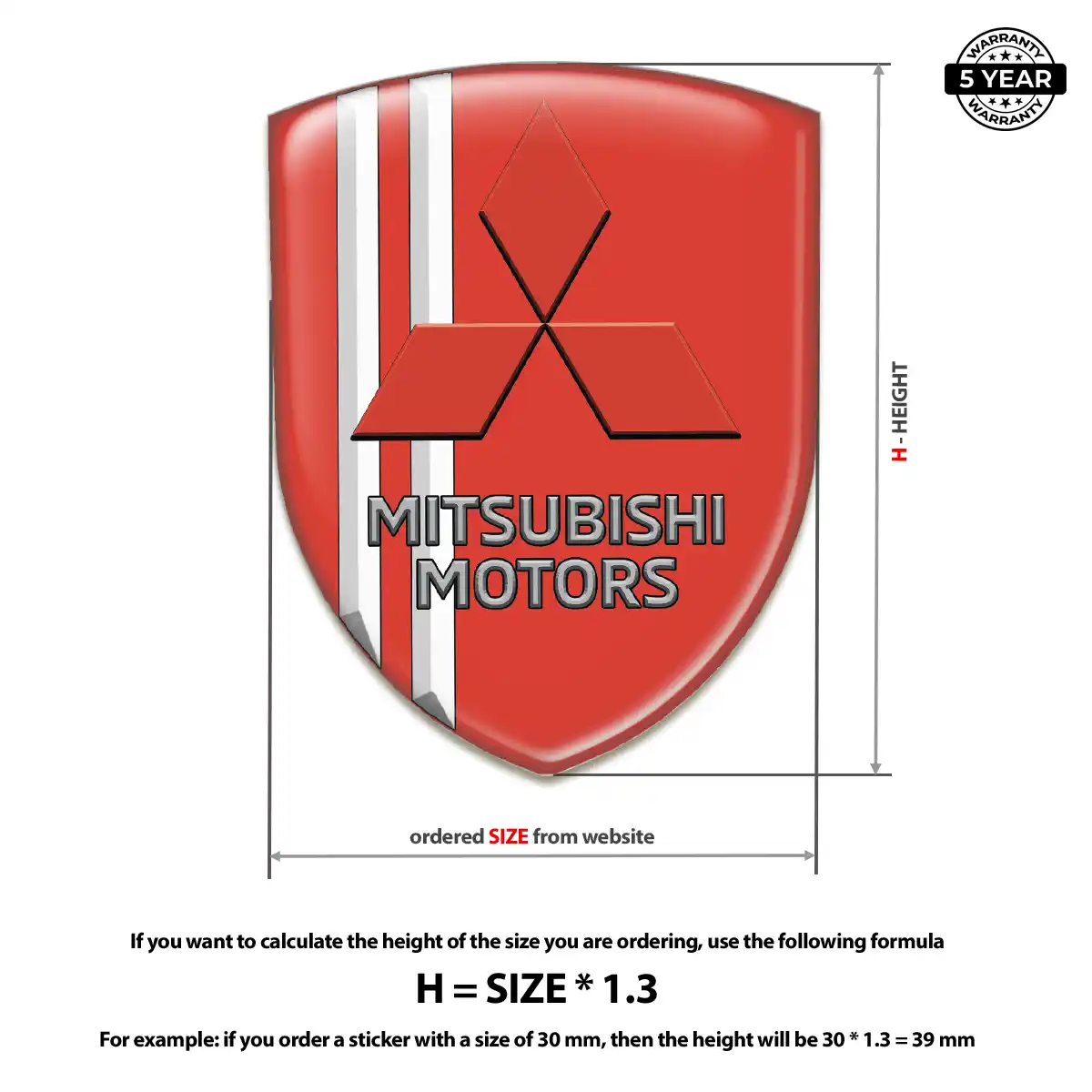 Mitsubishi 3D Gel Sticker Sleek Style