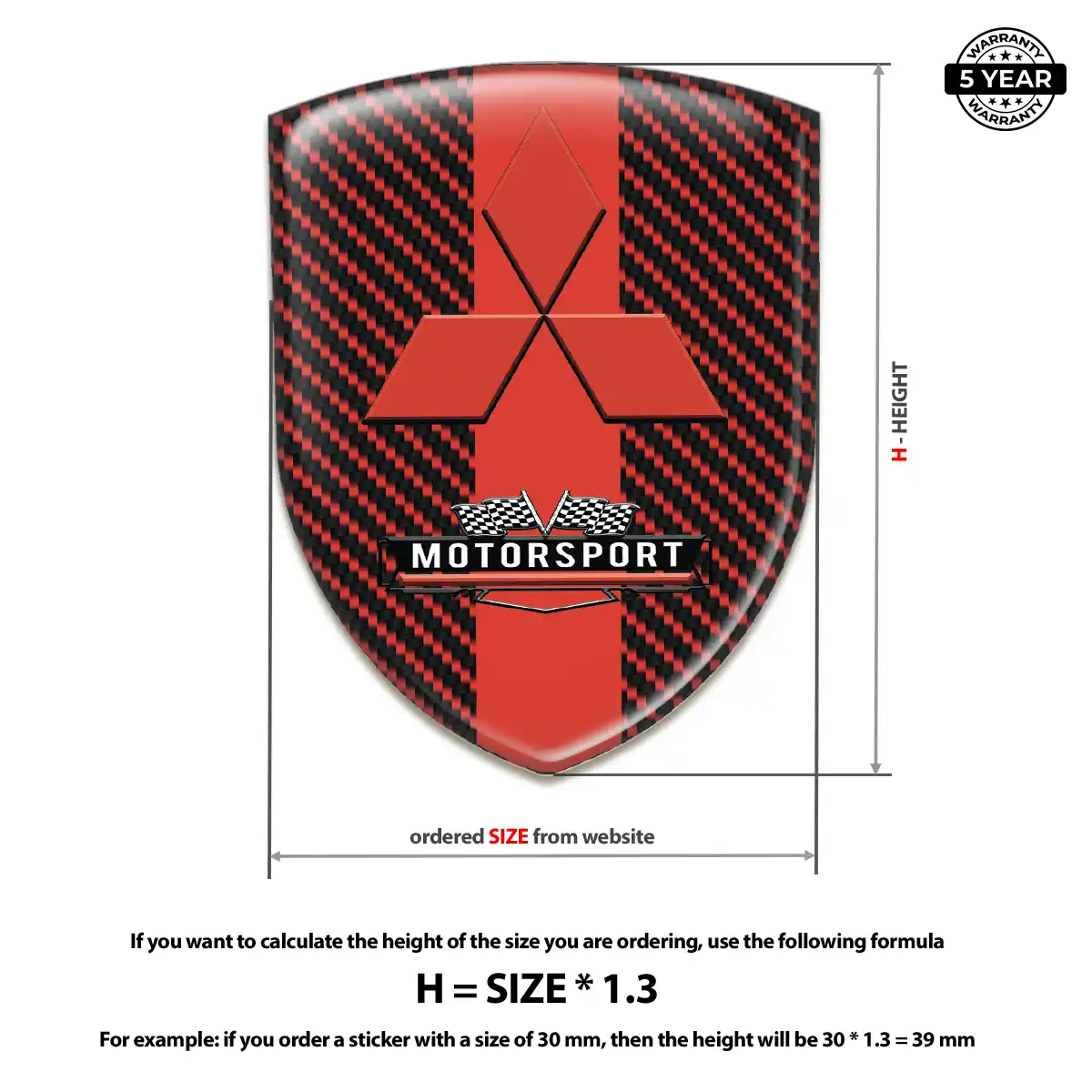 Mitsubishi 3D Logo Sticker Deluxe Edition