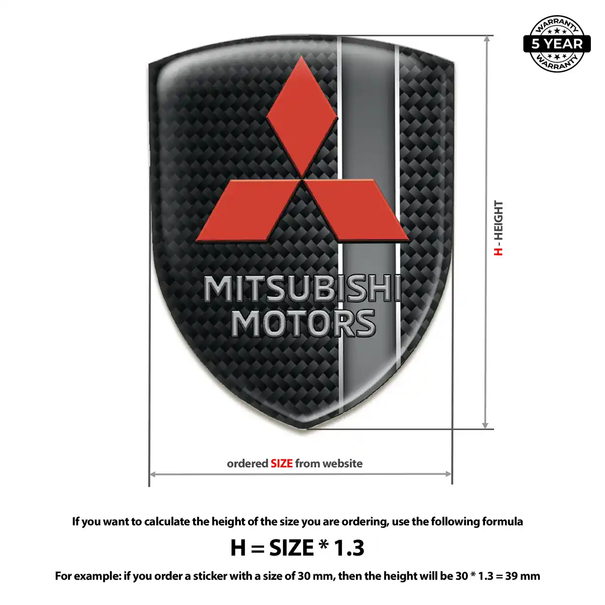 Mitsubishi 3D Logo Sticker Elite Edition