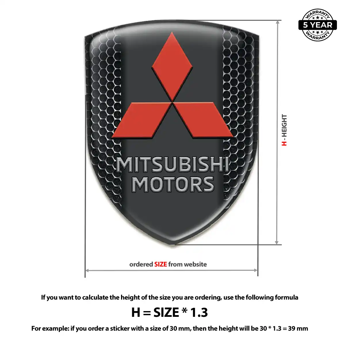 Mitsubishi 3D Logo Sticker Elite Finish