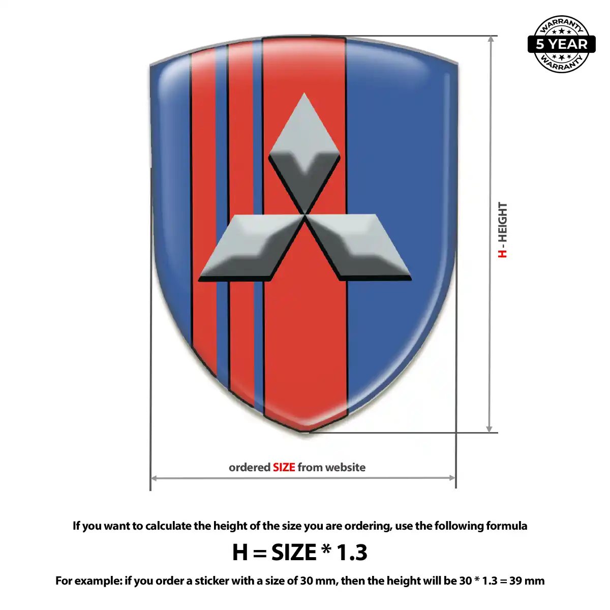 Mitsubishi 3D Logo Sticker Exclusive Series
