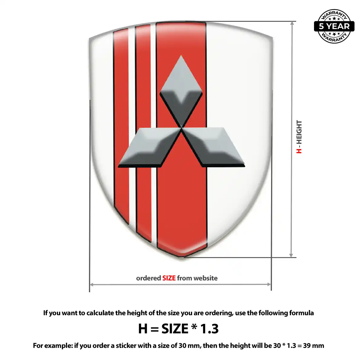 Mitsubishi 3D Logo Sticker Noble Edition