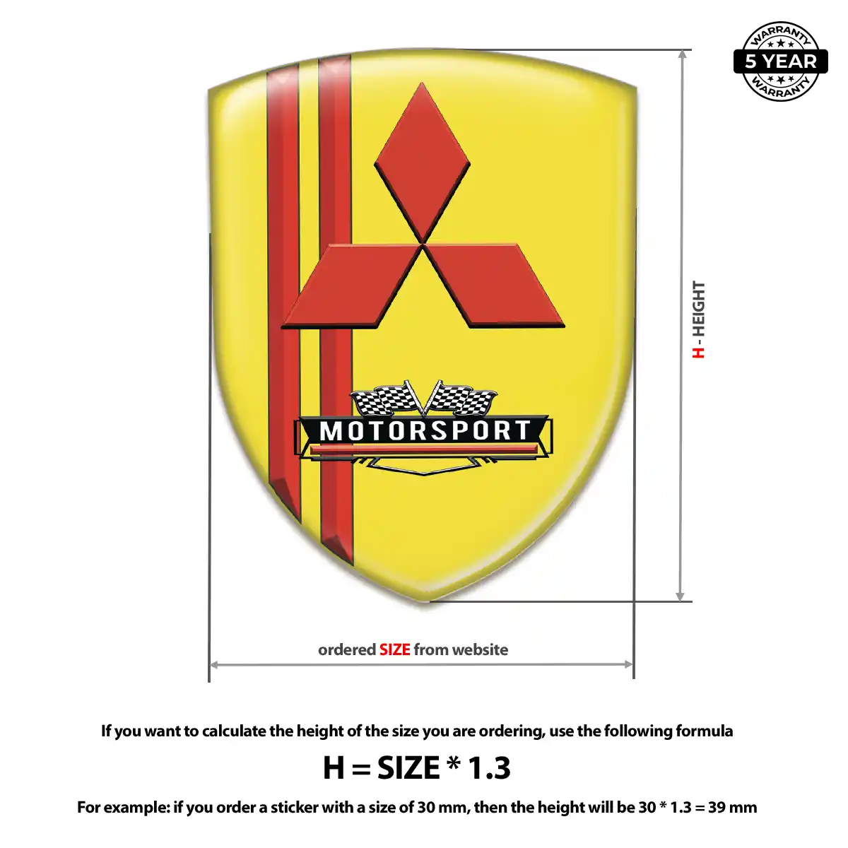 Mitsubishi 3D Logo Sticker Prestige Line