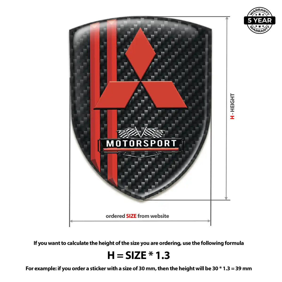 Mitsubishi 3D Logo Sticker Prime Quality