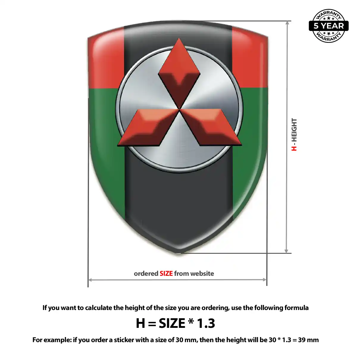 Mitsubishi 3D Logo Sticker Refined Design