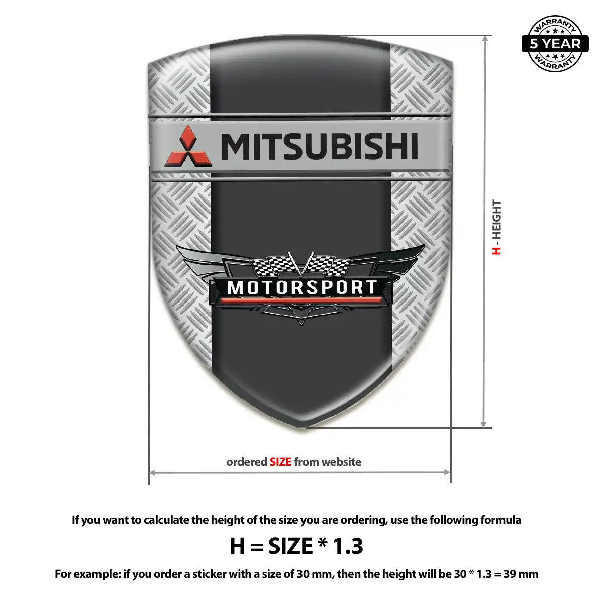 Mitsubishi 3D Logo Sticker Signature Grade
