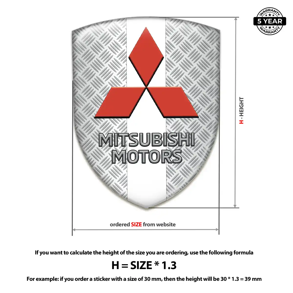 Mitsubishi 3D Logo Sticker Sleek Style