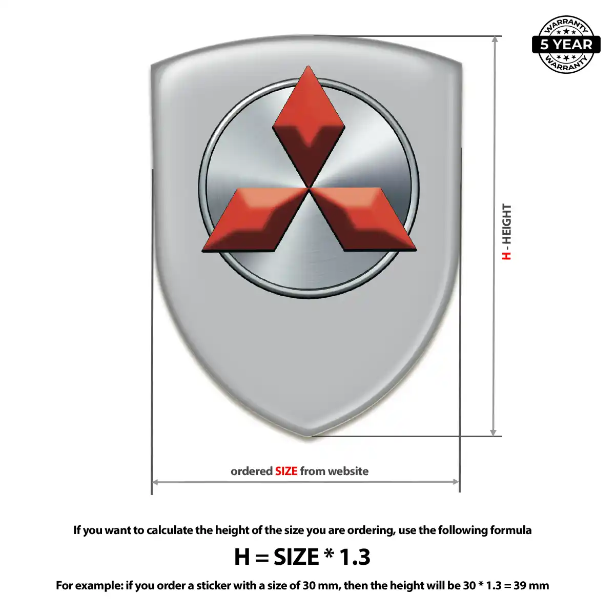 Mitsubishi 3D Logo Sticker Superior Craft