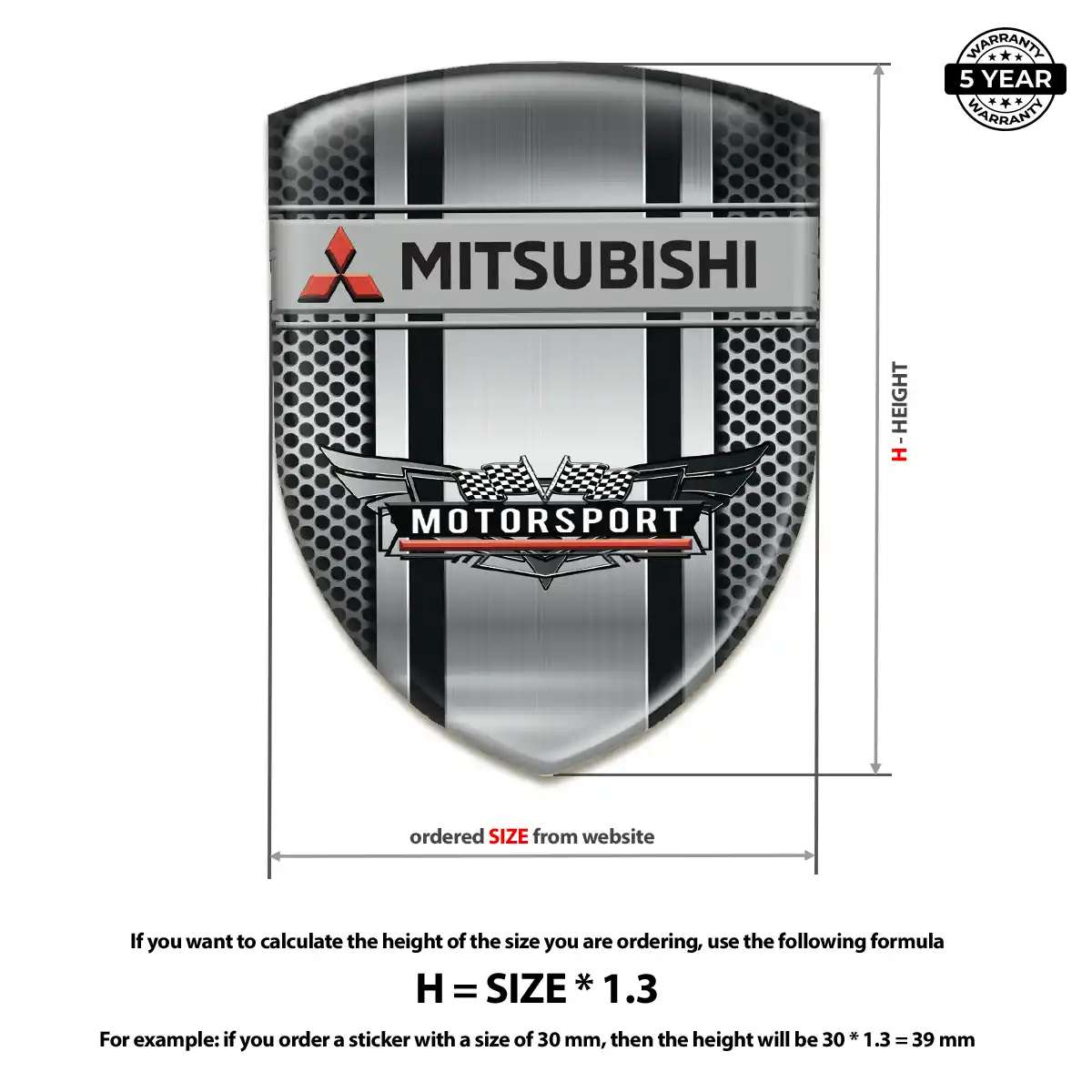 Mitsubishi 3D Resin Sticker Elite Edition