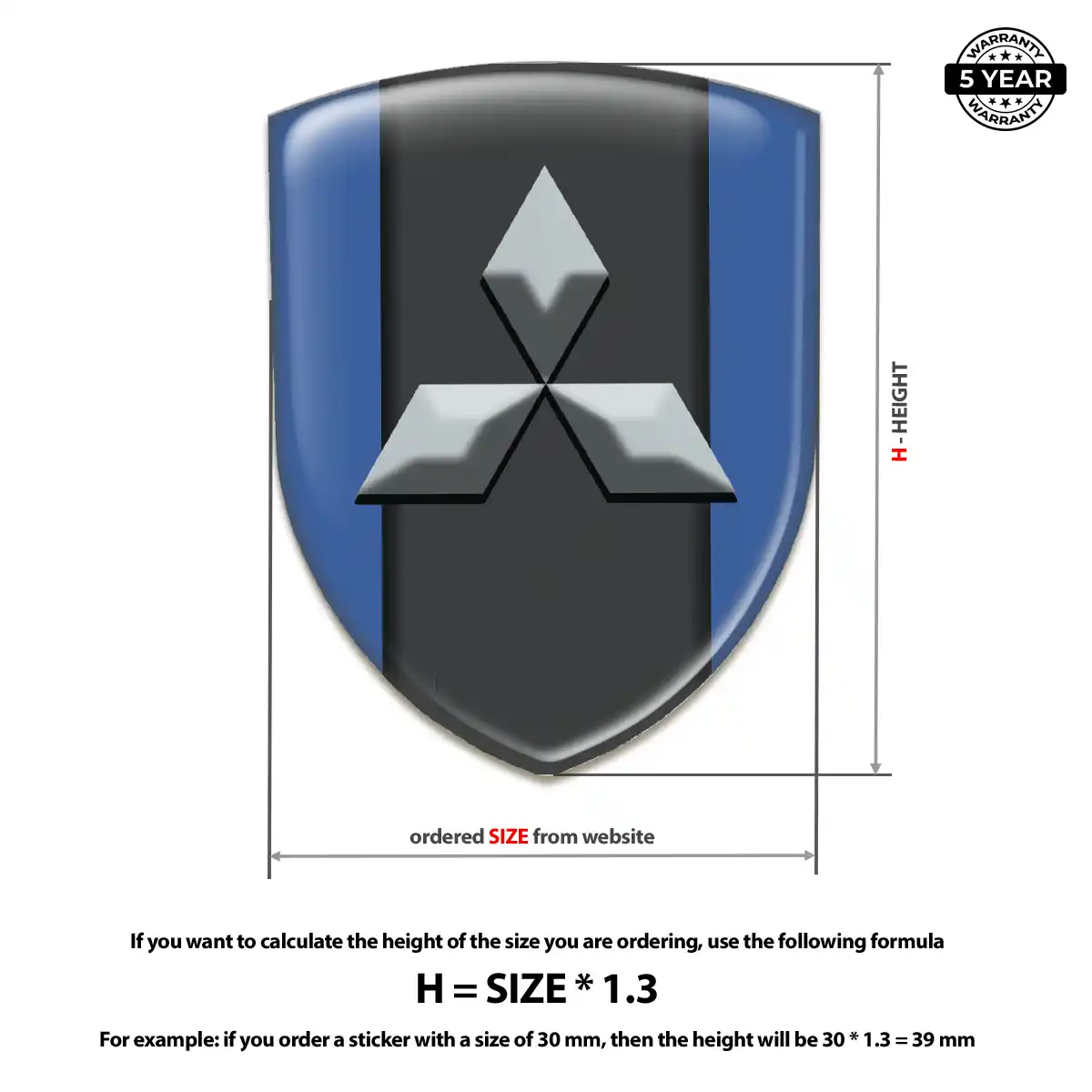 Mitsubishi 3D Resin Sticker Elite Finish