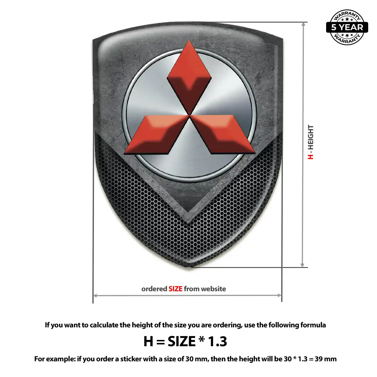 Mitsubishi 3D Resin Sticker Noble Edition
