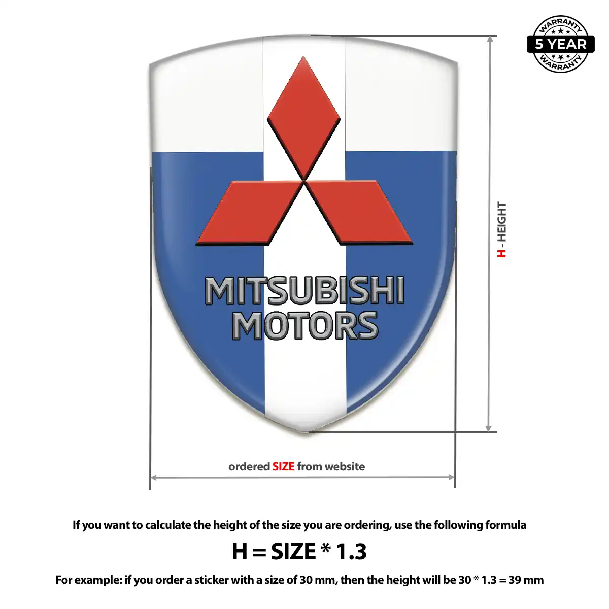 Mitsubishi 3D Resin Sticker Prestige Line