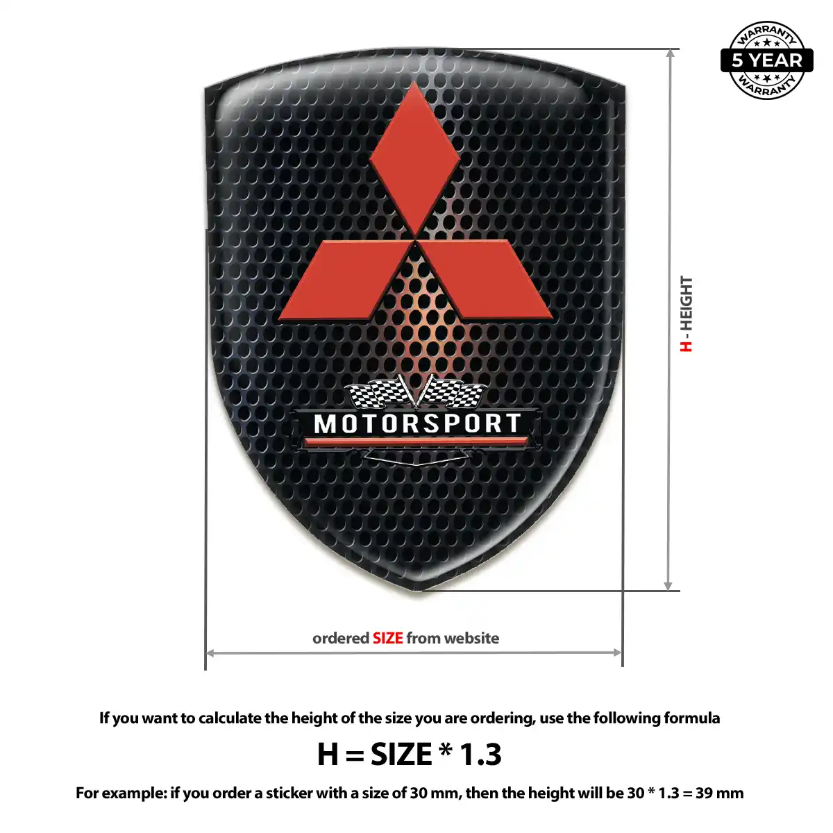 Mitsubishi 3D Resin Sticker Prime Quality