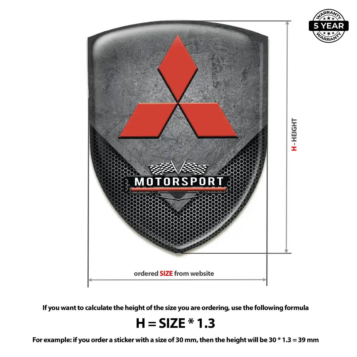 Mitsubishi 3D Resin Sticker Signature Grade