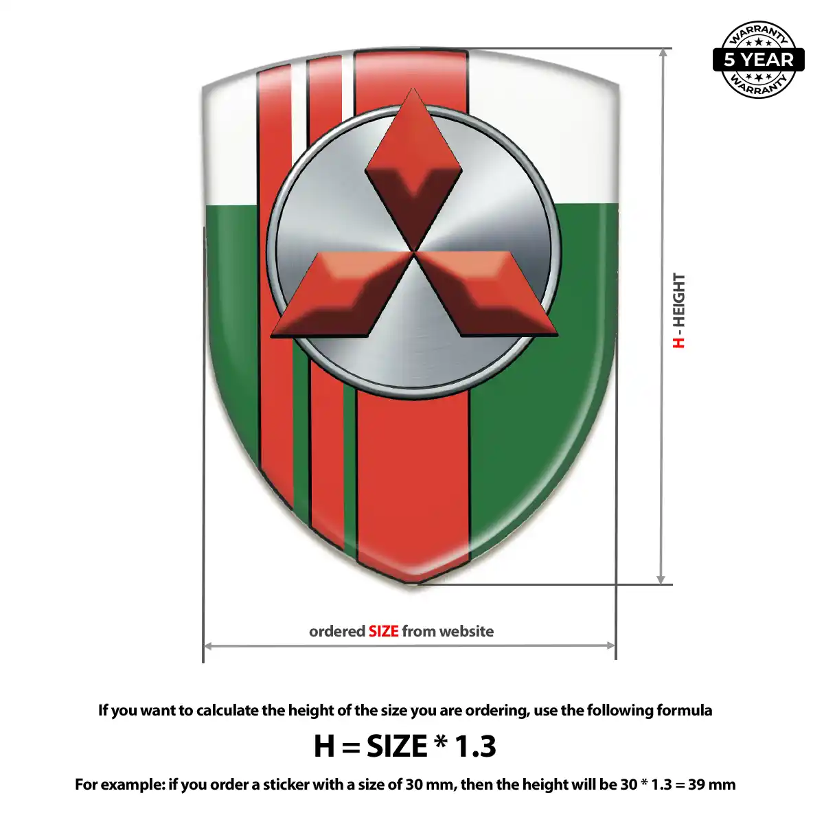 Mitsubishi 3D Resin Sticker Sleek Style
