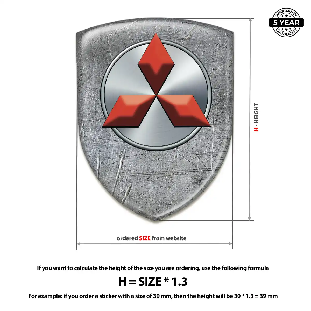 Mitsubishi 3D Resin Sticker Superior Craft