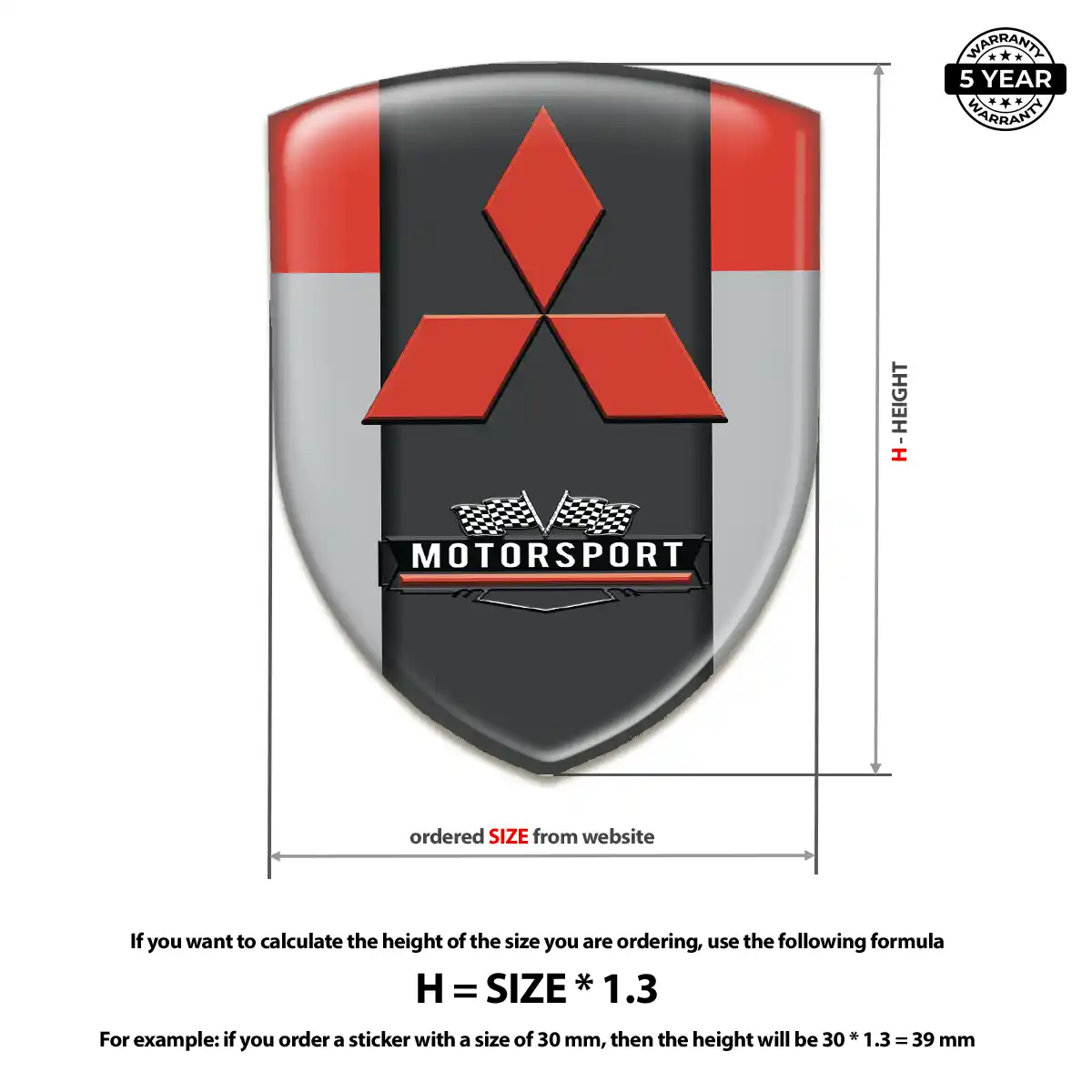 Mitsubishi Automotive Emblem Sticker Deluxe Edition