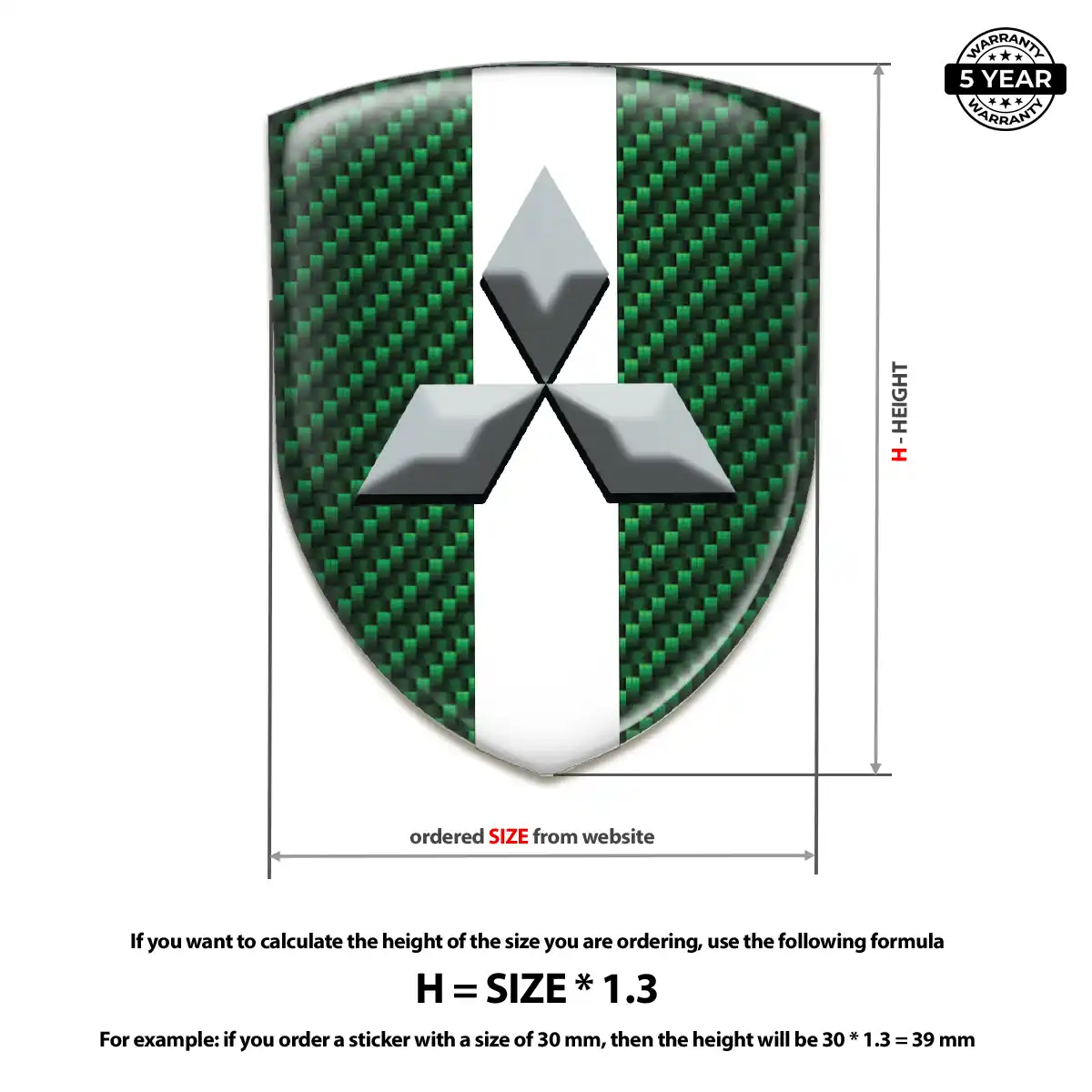 Mitsubishi Automotive Emblem Sticker Elite Finish