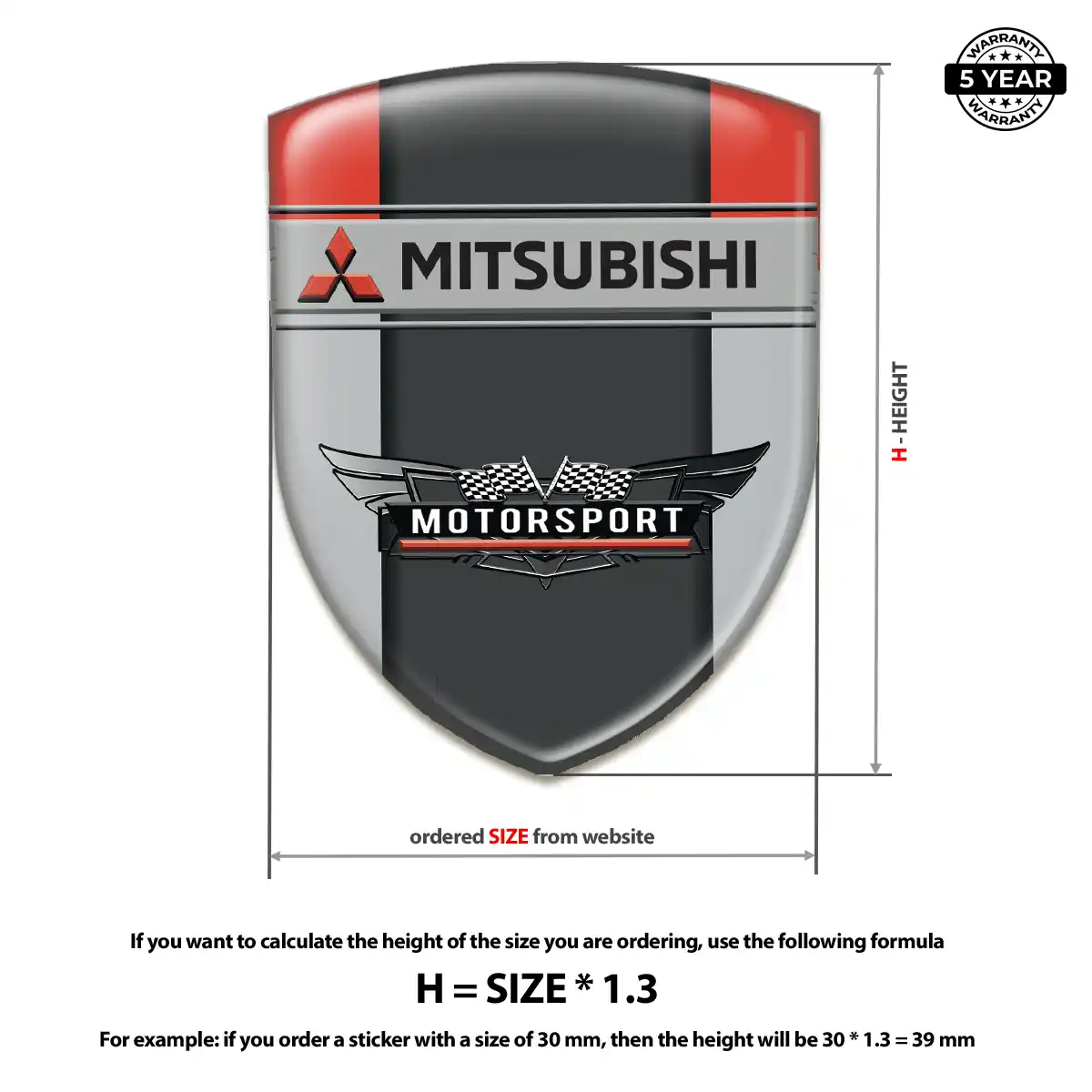 Mitsubishi Automotive Emblem Sticker Signature Grade