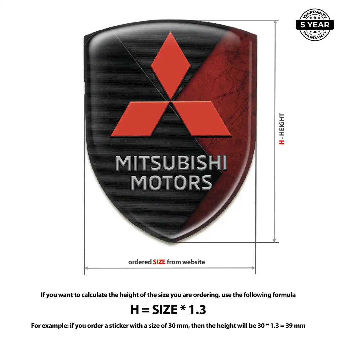 Mitsubishi Automotive Logo Sticker Elite Finish