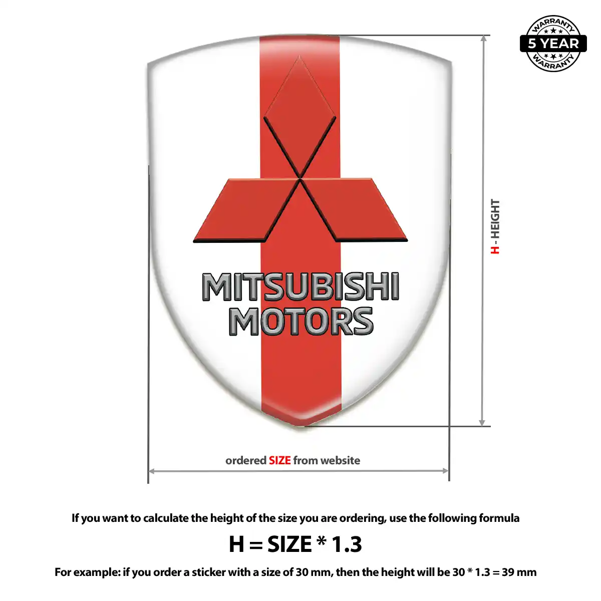 Mitsubishi Automotive Logo Sticker Prime Quality