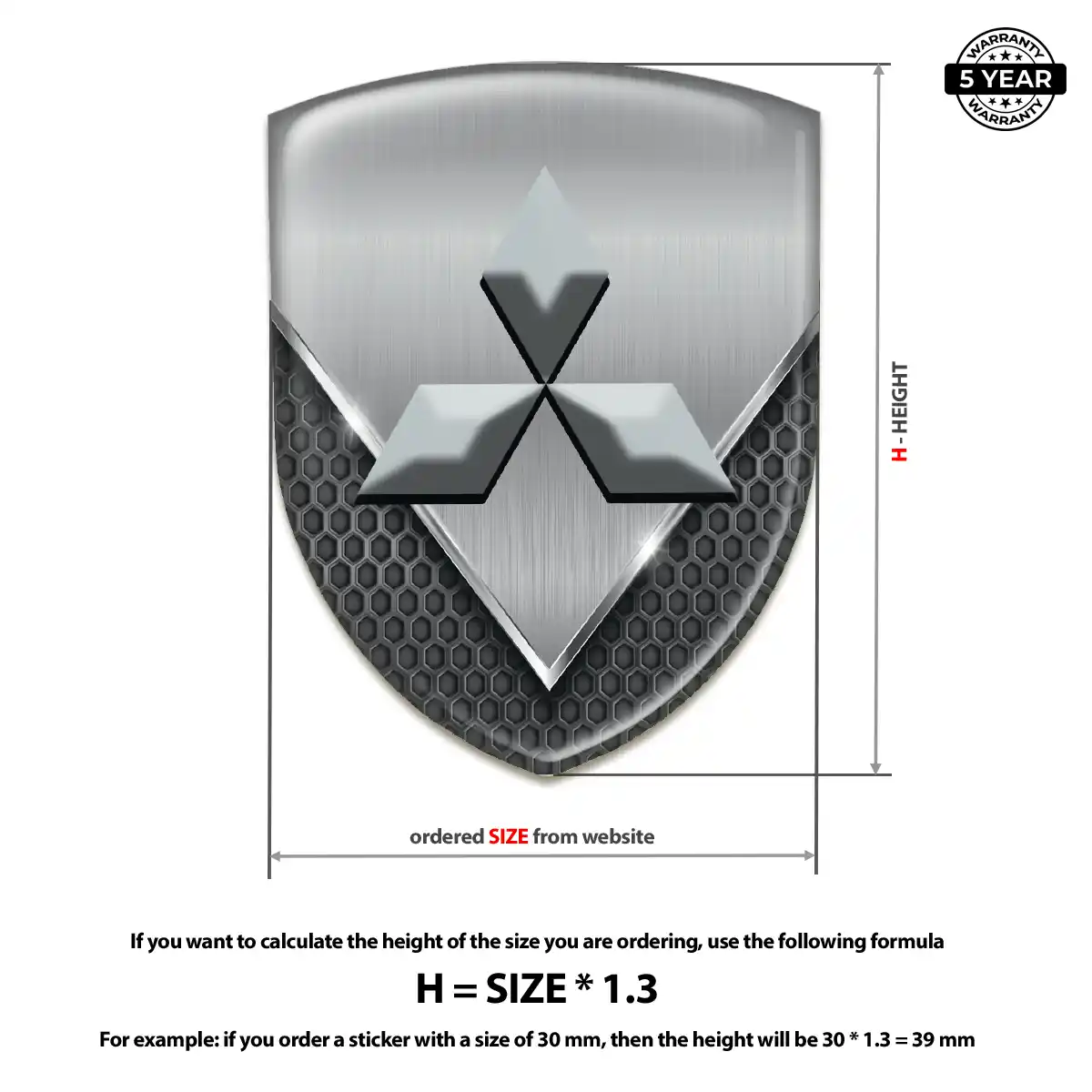Mitsubishi Automotive Logo Sticker Refined Design