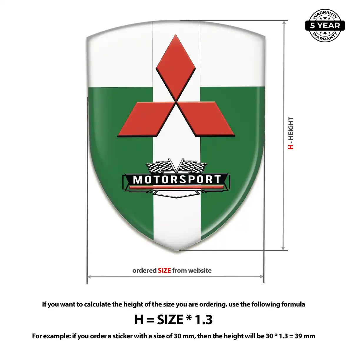 Mitsubishi Automotive Logo Sticker Signature Grade