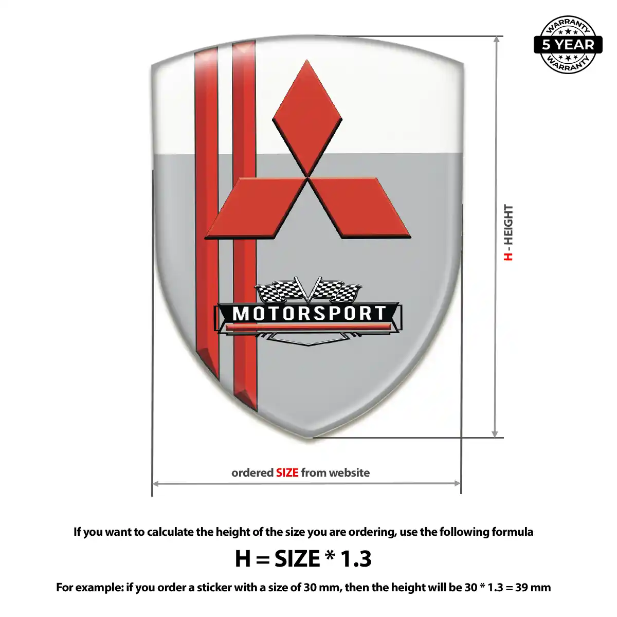 Mitsubishi Automotive Resin Decal Elite Finish