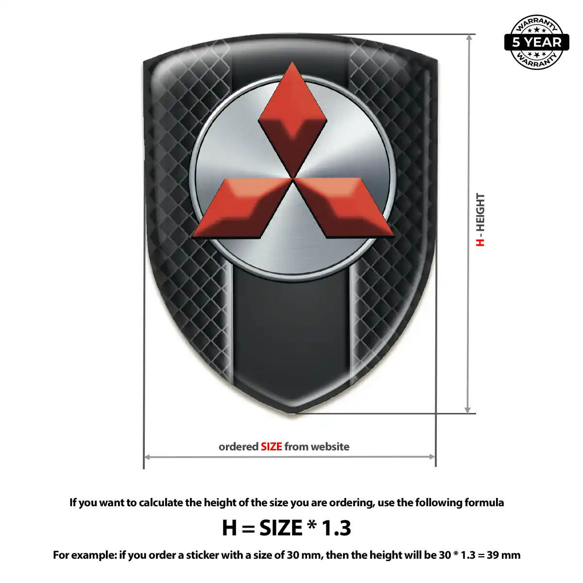 Mitsubishi Automotive Resin Decal Prime Quality
