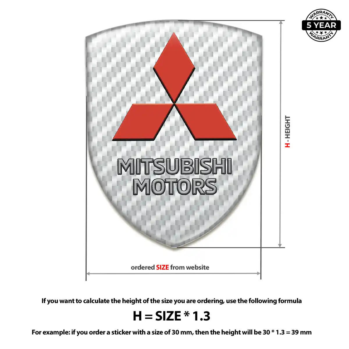 Mitsubishi Automotive Resin Decal Refined Design
