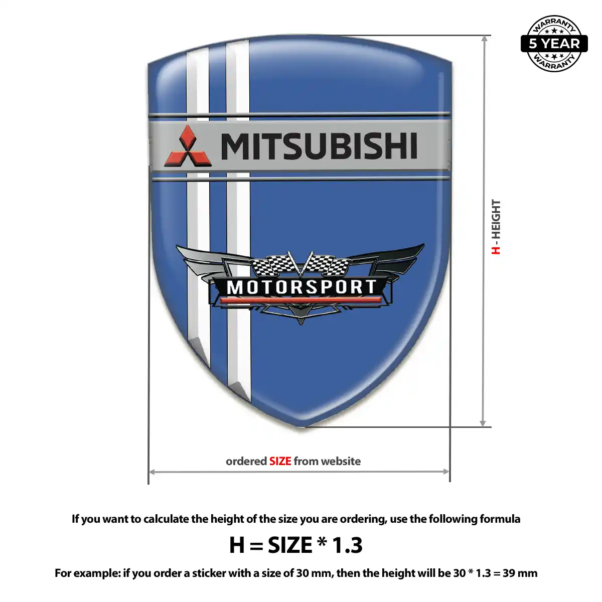 Mitsubishi Automotive Resin Decal Sleek Style