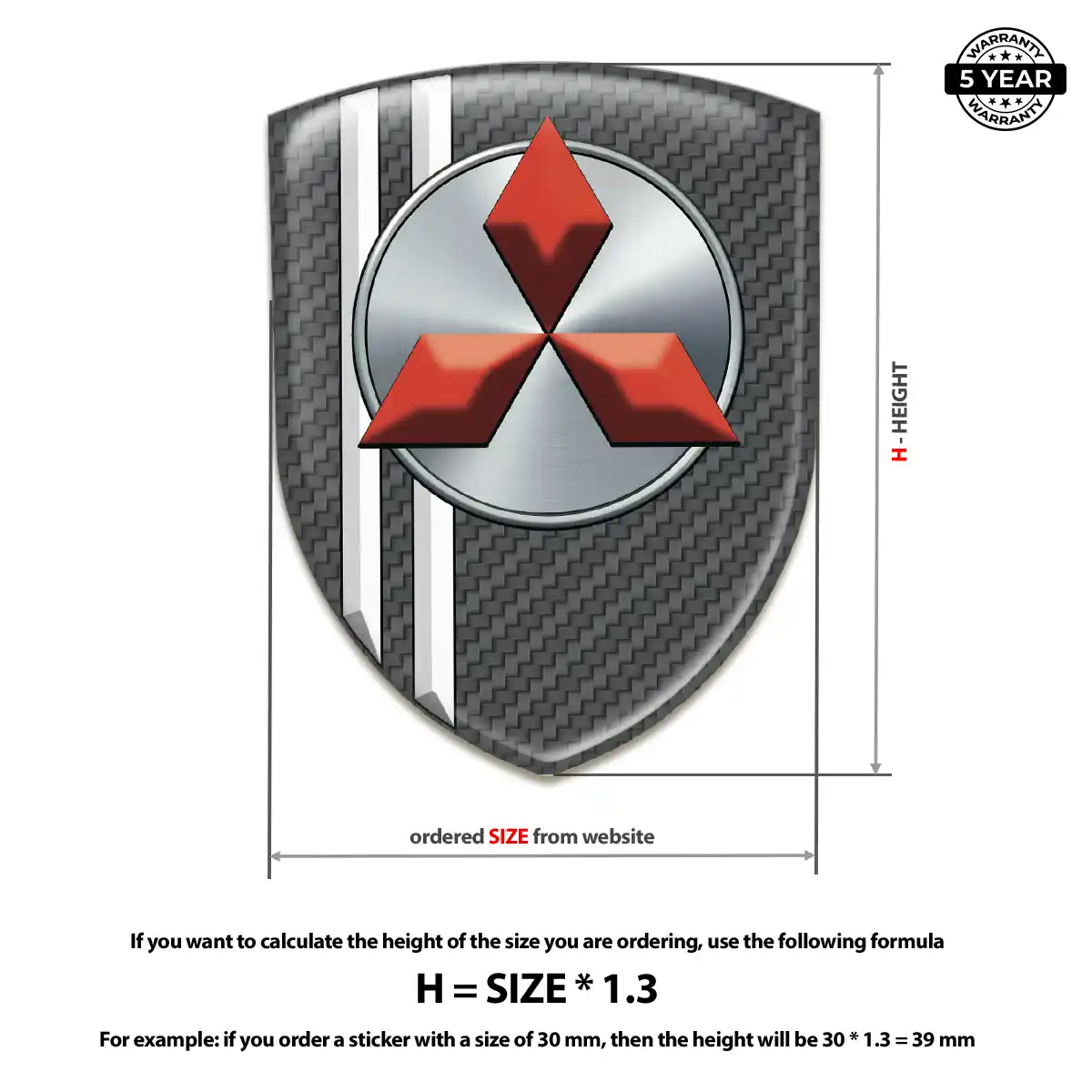 Mitsubishi Car Badge Sticker Deluxe Edition