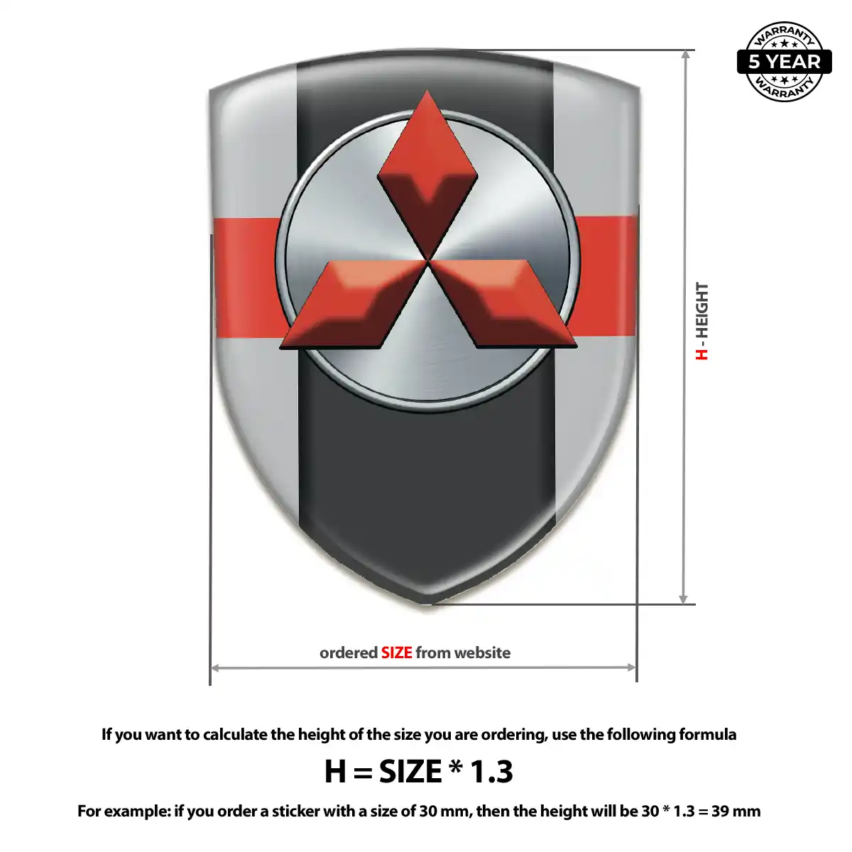 Mitsubishi Car Badge Sticker Elite Edition