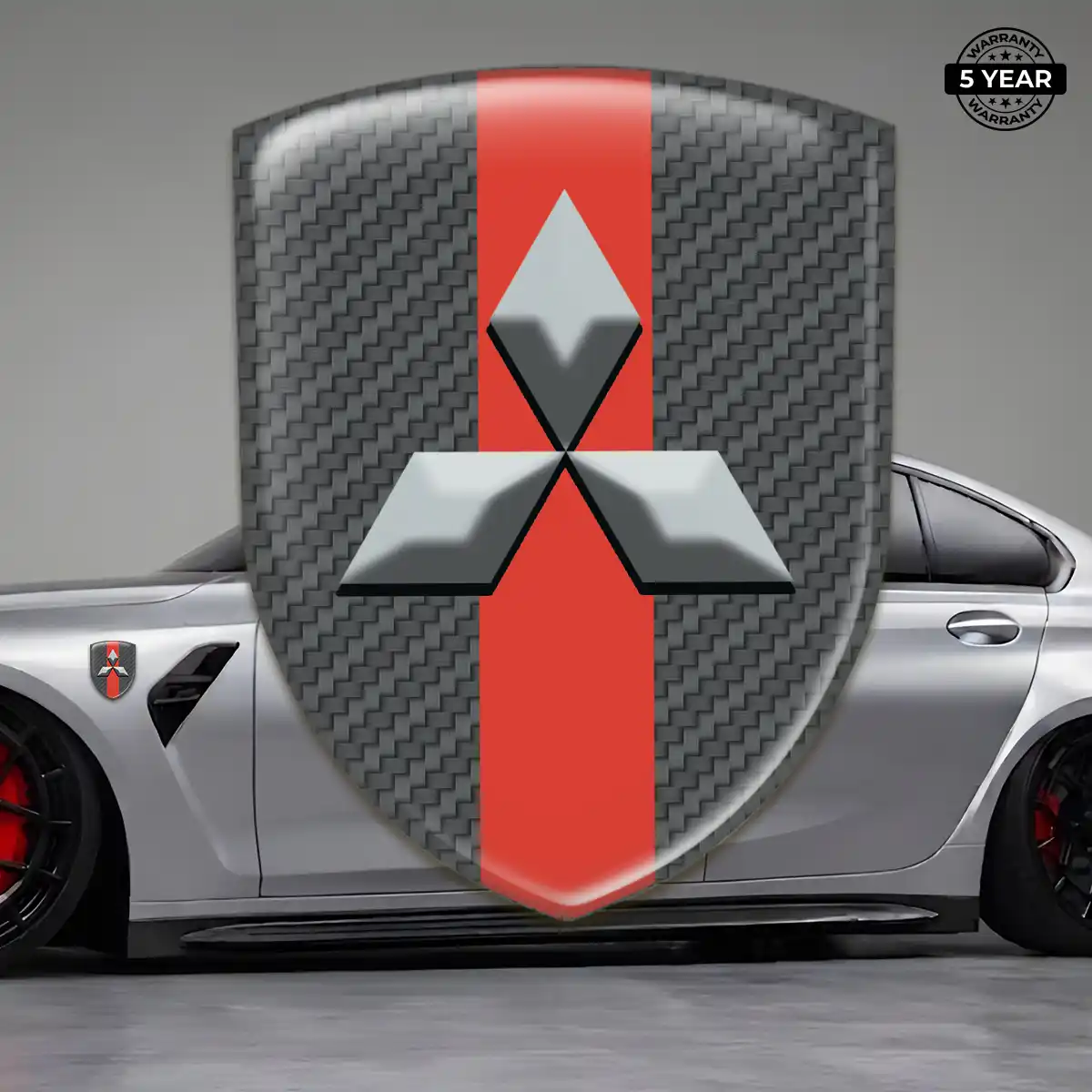 Mitsubishi Car Badge Sticker Elite Finish