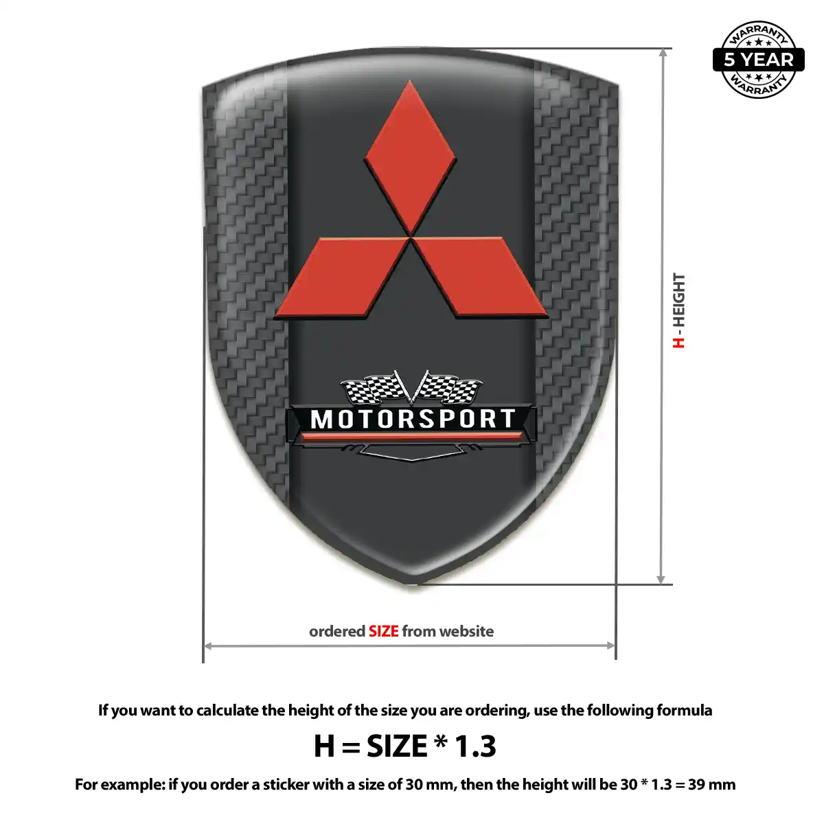 Mitsubishi Car Badge Sticker Prestige Line