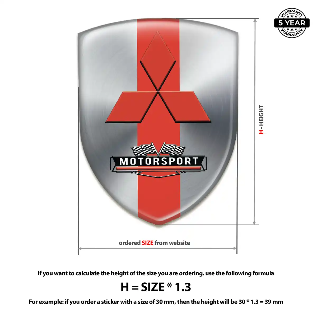 Mitsubishi Car Badge Sticker Refined Design