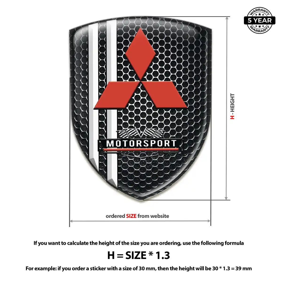 Mitsubishi Car Badge Sticker Signature Grade