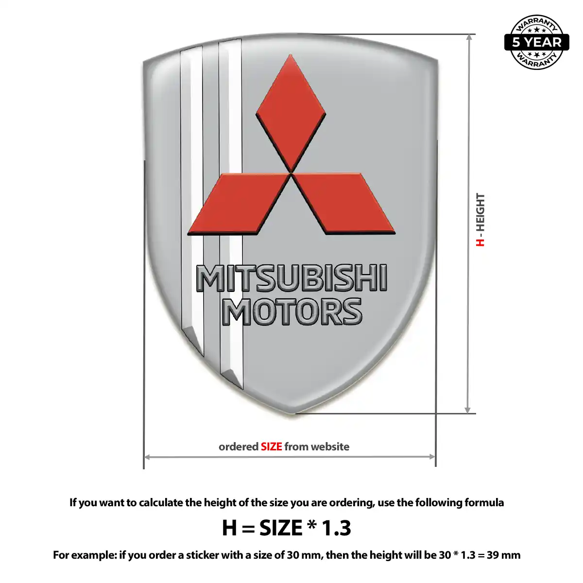 Mitsubishi Car Badge Sticker Sleek Style