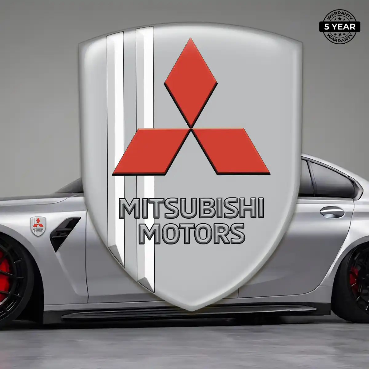 Mitsubishi Car Badge Sticker Sleek Style