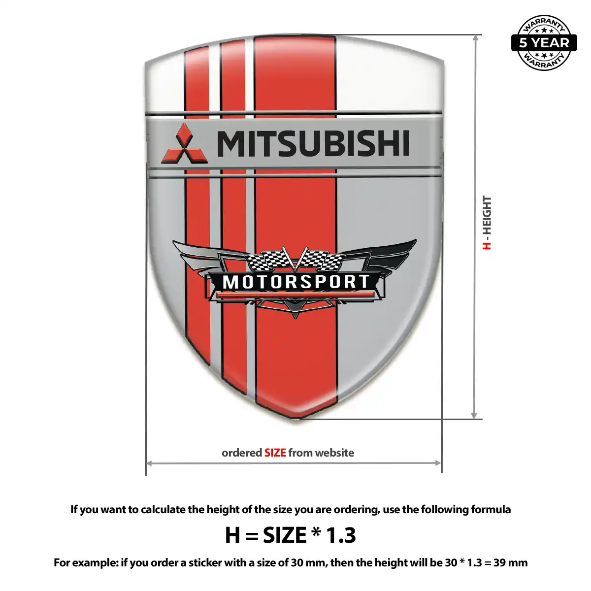 Mitsubishi Car Badge Sticker Superior Craft