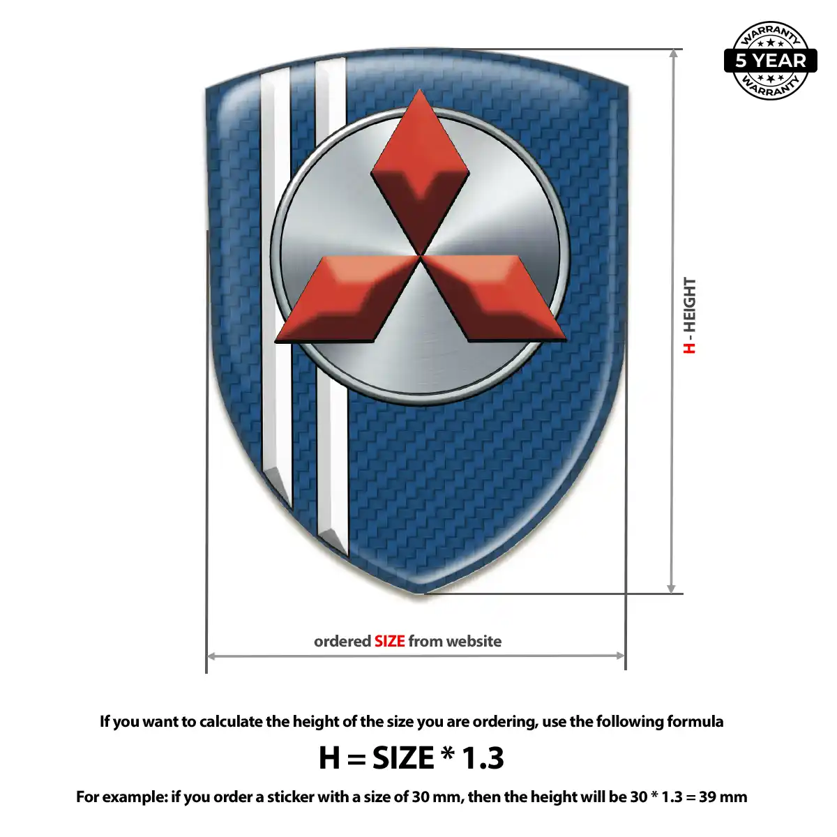 Mitsubishi Car Emblem Decal Deluxe Edition
