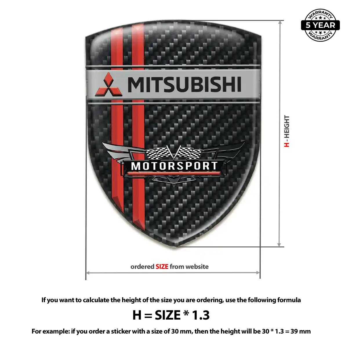 Mitsubishi Car Emblem Decal Elite Edition