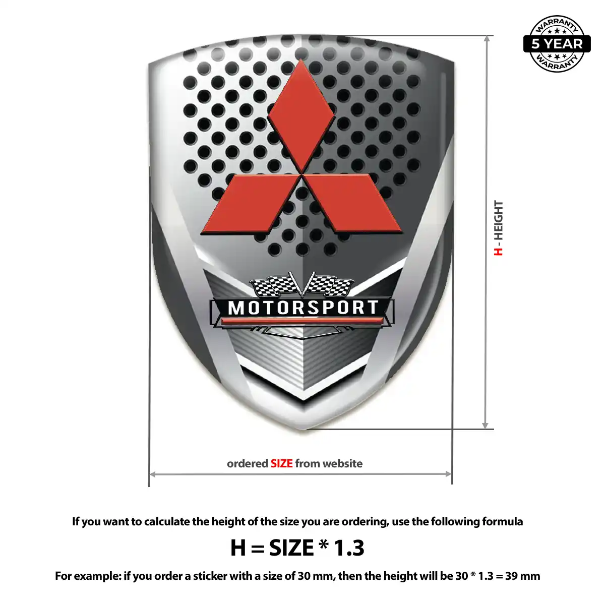 Mitsubishi Car Emblem Decal Elite Finish