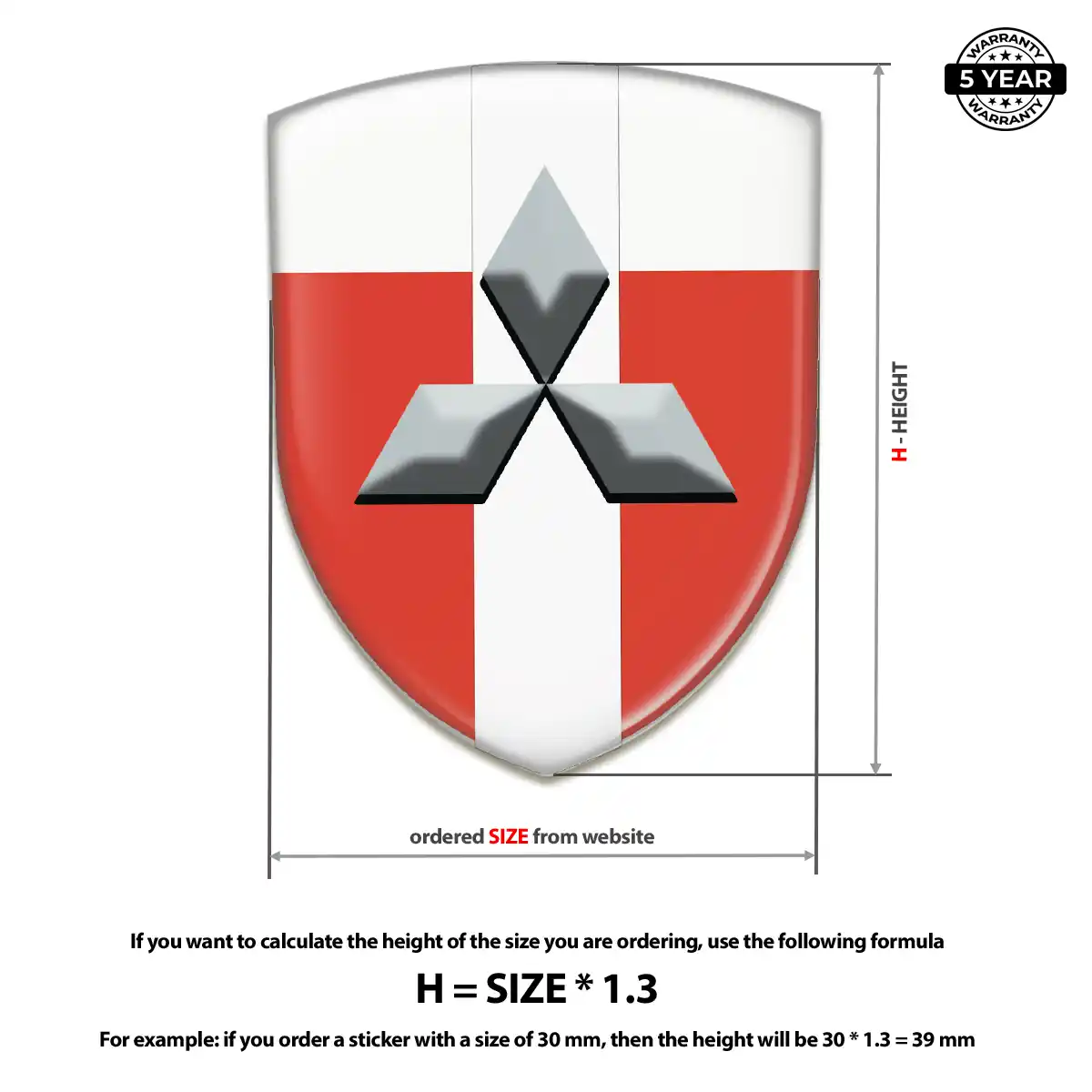 Mitsubishi Car Emblem Decal Prestige Line