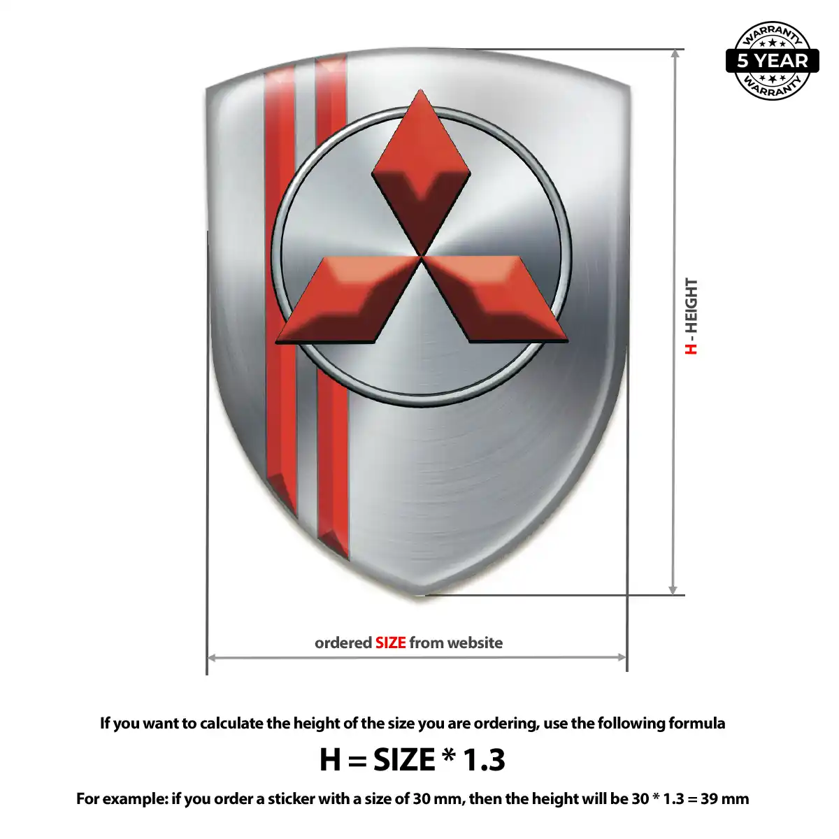 Mitsubishi Car Emblem Decal Prime Quality