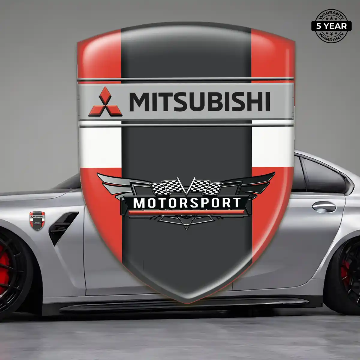 Mitsubishi Car Emblem Overlay Superior Craft